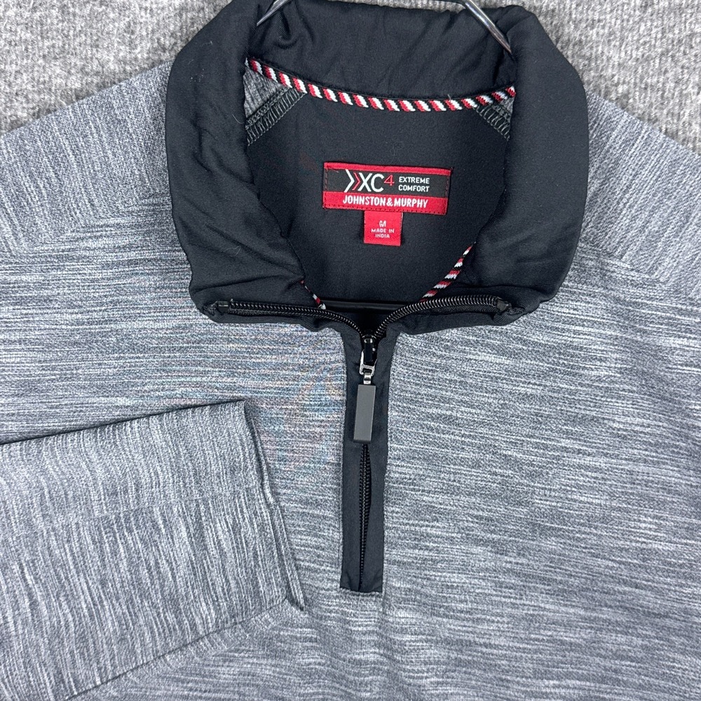 Johnston‎ Murphy XC4 Sweater Mens Medium Gray 1/4 Zip Pullover Golf Long Sleeve